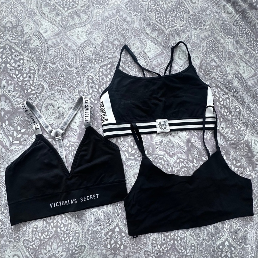 Victoria's Secret Black Sports Bra Trio